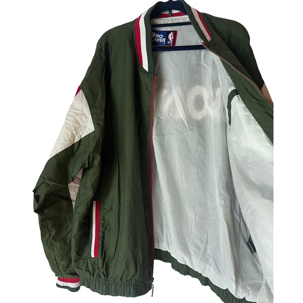 Vintage Pro Player Seattle Sonics NBA‎ Windbreaker Jacket Green Red Mens XL